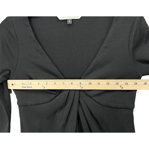 Diane Von Furstenberg Dress Size 4 Black Wool Knit Elena Shift Timeless Elegance - Picture 5 of 14
